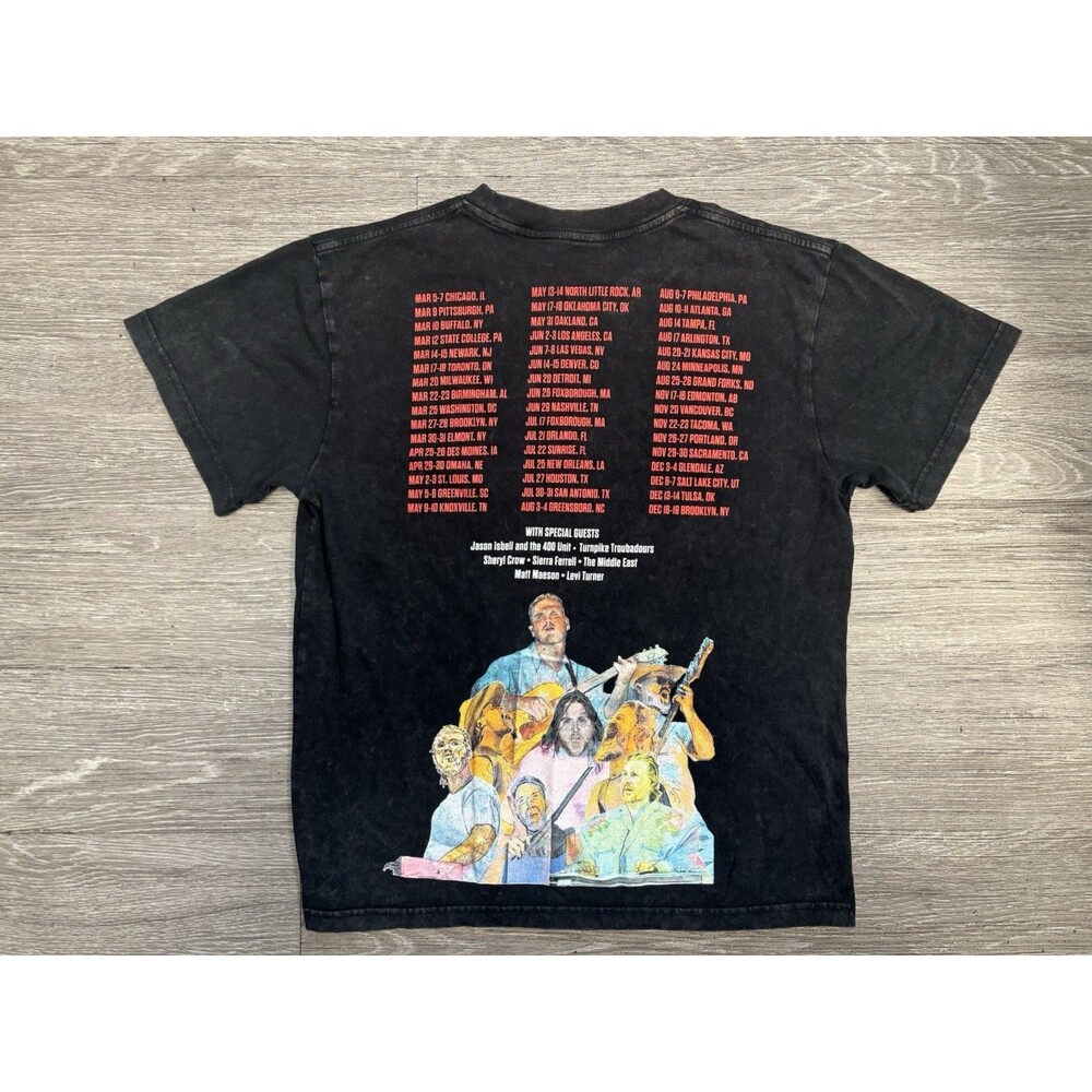 Zach Bryan The Quittin Time Tour Black Graphic T-shirt Size Small